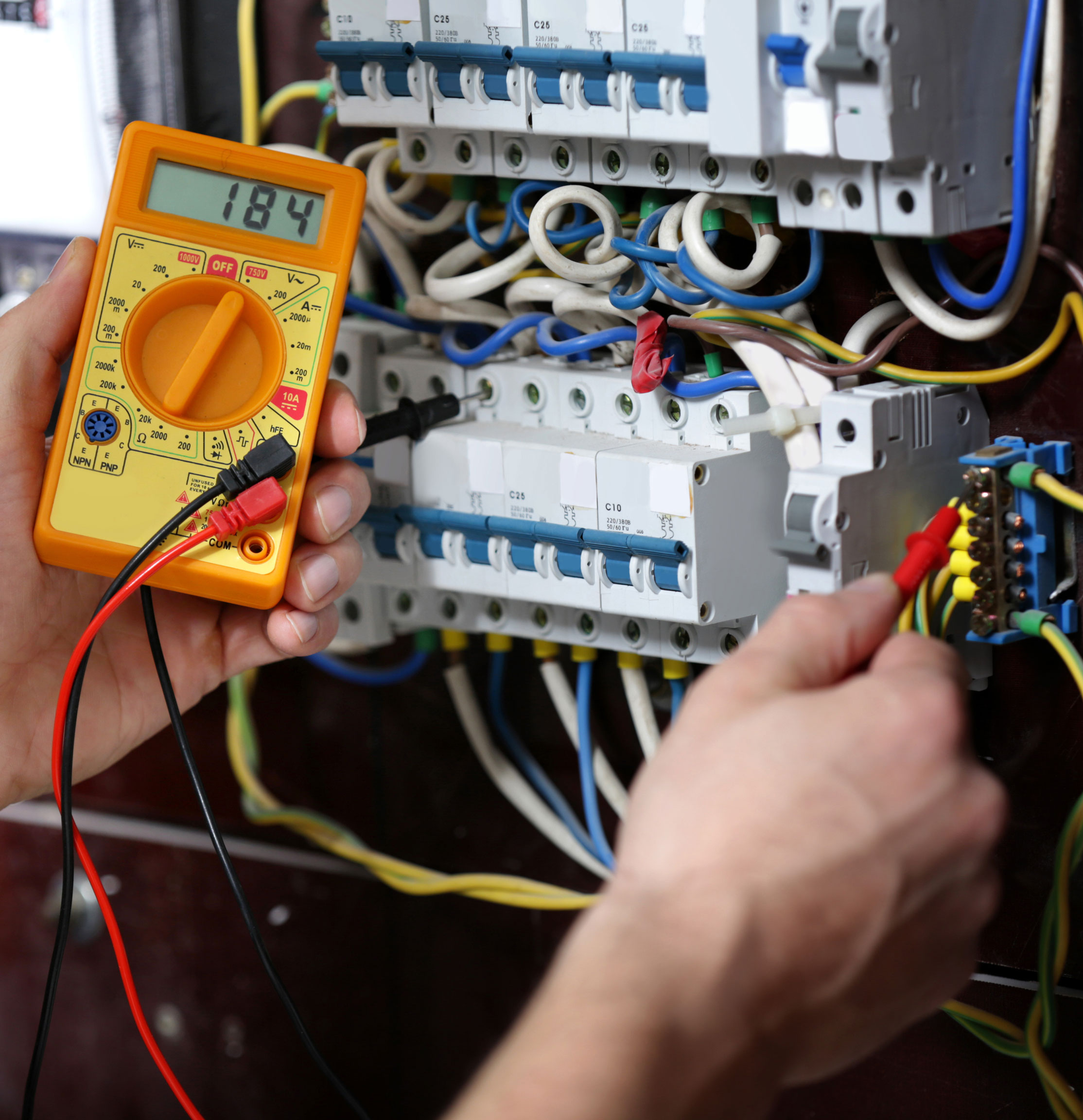 Electrician Measuring Voltage